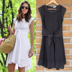 Rebecca Taylor Mixed Eyelet Tie Waist Dress size 4